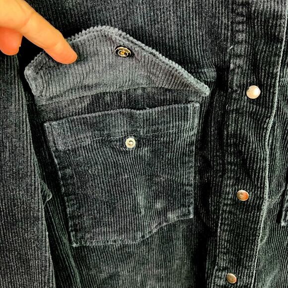 Sanctuary Women's Navy Blue Corduroy Dakota Shacket Snap Buttons Medium - Picture 4 of 7